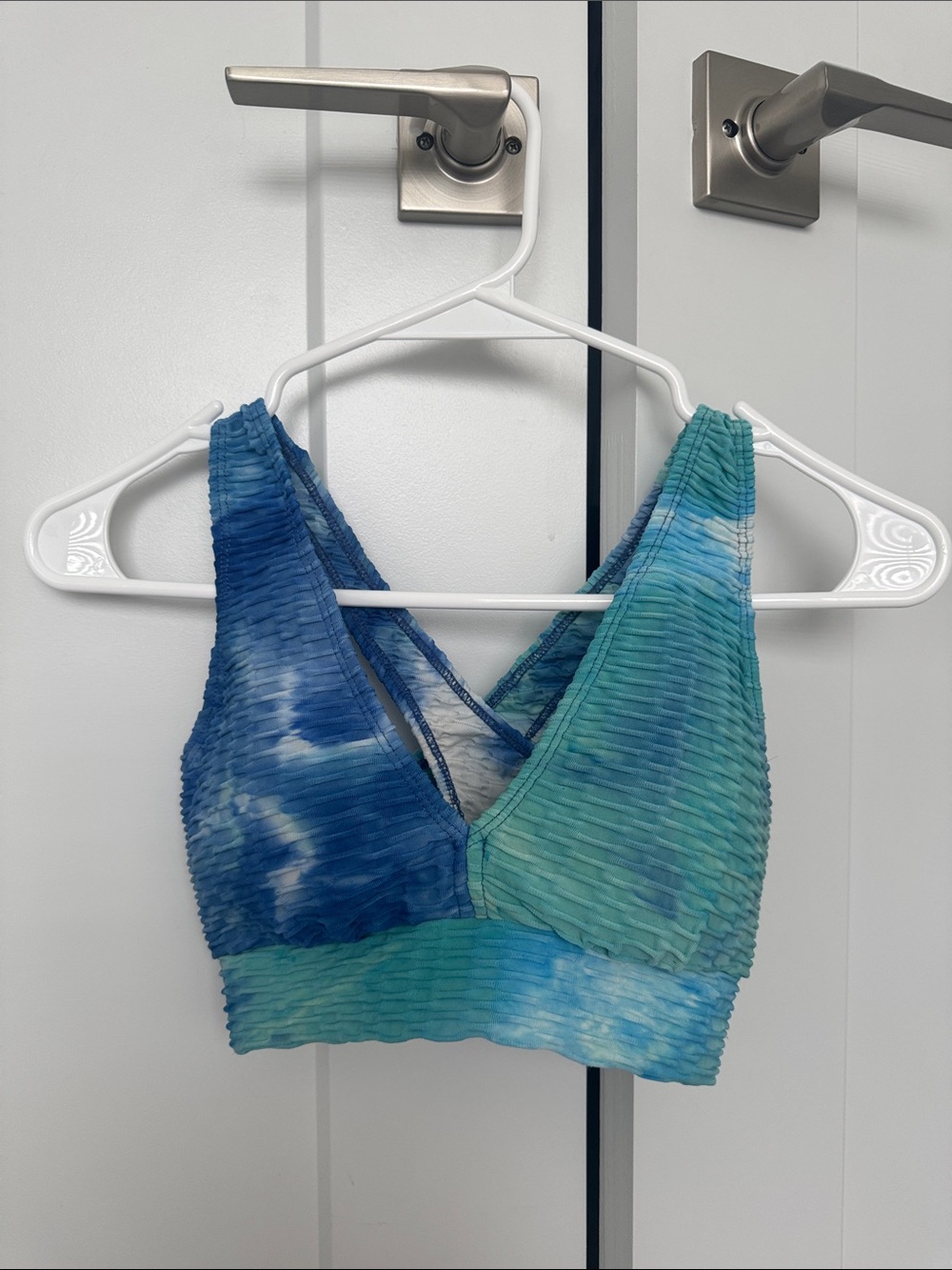 Blue & Teal Tie-Dye Ribbed Bralette
